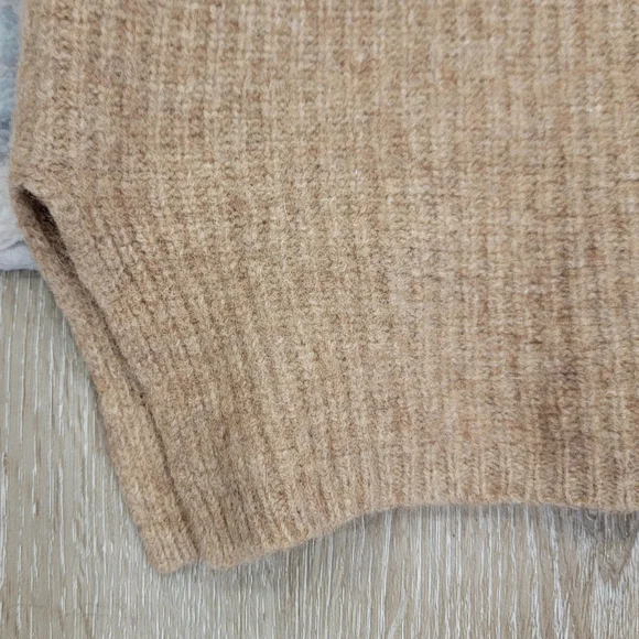 J.Crew Ribbed Knit Open Front Cardigan Sweater Tan Lambswool Neutral Women's S/M - Picture 11 of 15